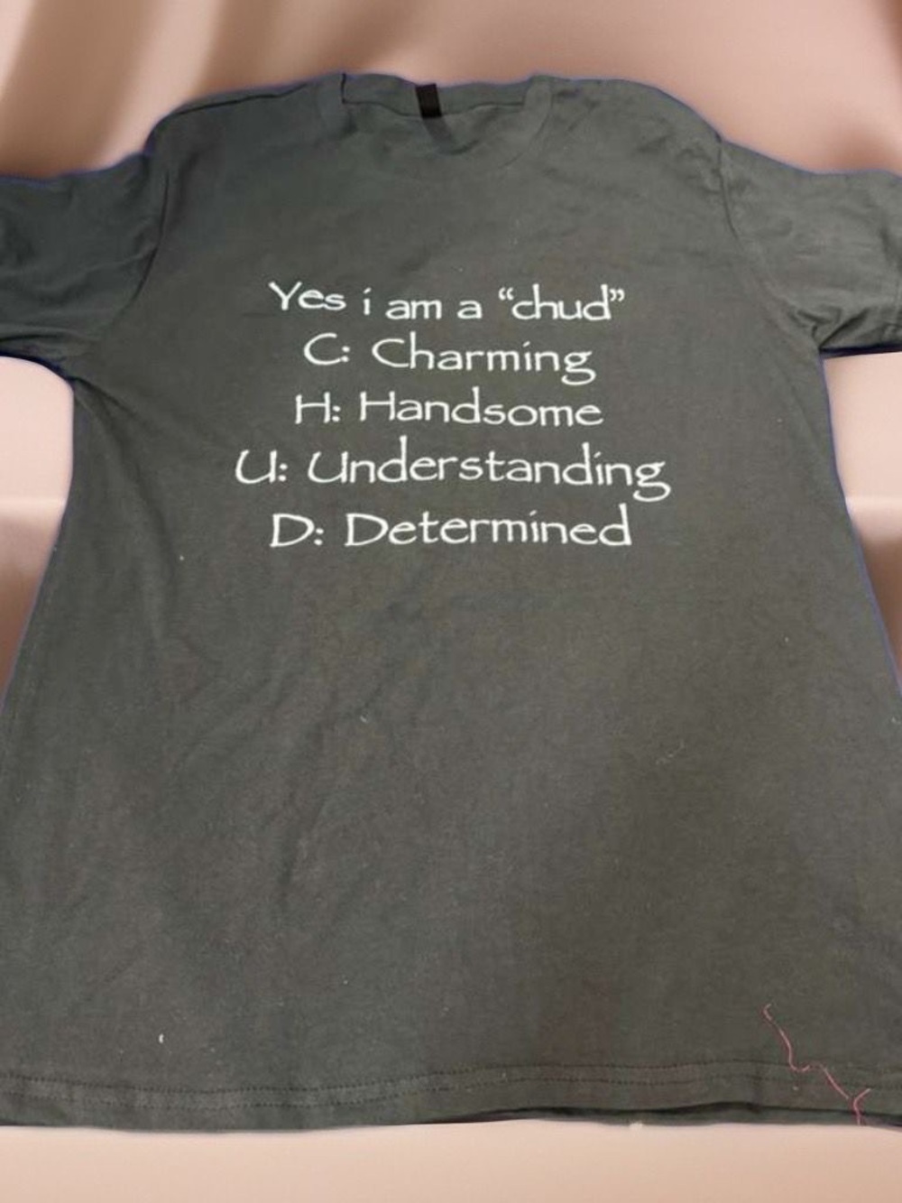 Men's Black Graphic T-Shirt - 'CHUD' Text Design